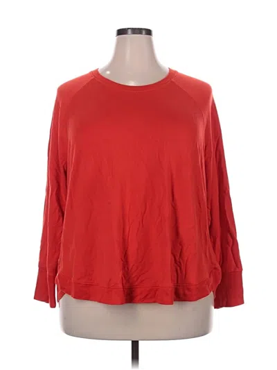 Pre-owned Athleta 3/4 Sleeve T-shirt In Red