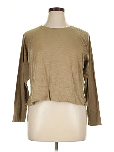 Pre-owned Athleta 3/4 Sleeve T-shirt In Tan