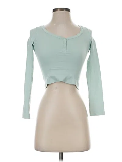 Pre-owned Athleta 3/4 Sleeve T-shirt In Teal