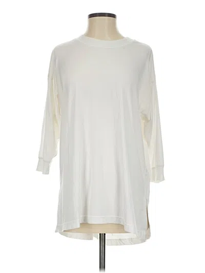 Pre-owned Athleta 3/4 Sleeve T-shirt In White