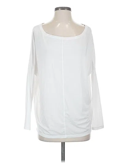 Pre-owned Athleta 3/4 Sleeve T-shirt In White