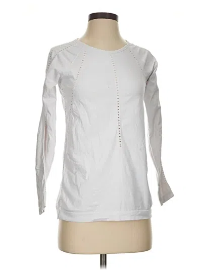 Pre-owned Athleta 3/4 Sleeve T-shirt In White