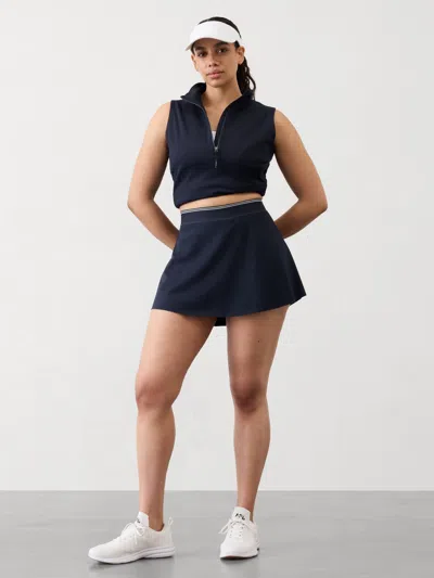 Athleta Ace Advantage High Rise Tipped 13 1/2” Skort In Navy/bright White