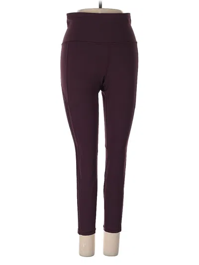 Pre-owned Athleta Active Pants In Burgundy