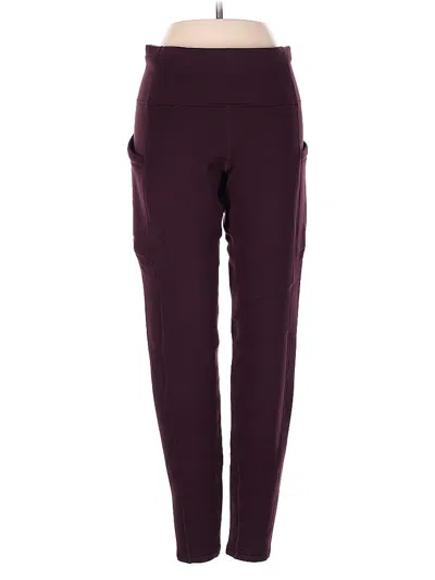 Pre-owned Athleta Active Pants In Burgundy