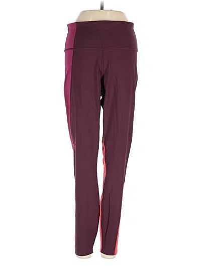 Pre-owned Athleta Active Pants In Burgundy