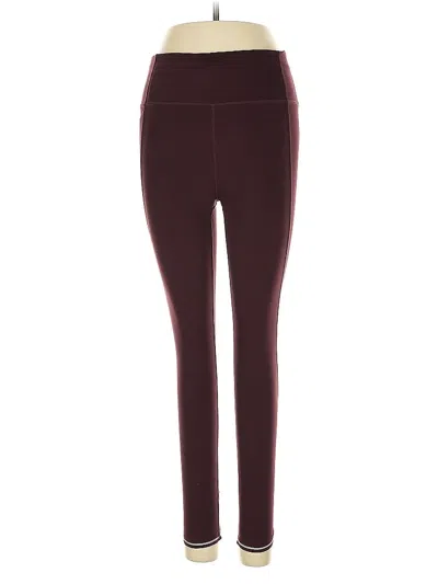 Pre-owned Athleta Active Pants In Burgundy