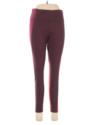 Pre-owned Athleta Active Pants In Burgundy