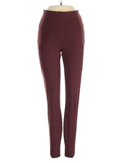 Pre-owned Athleta Active Pants In Burgundy