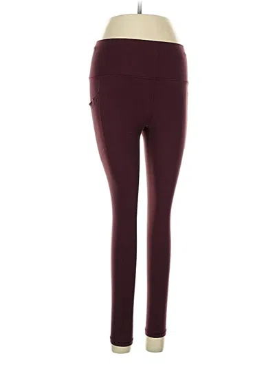Pre-owned Athleta Active Pants In Burgundy