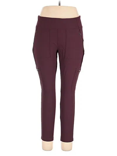 Pre-owned Athleta Active Pants In Burgundy