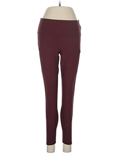 Pre-owned Athleta Active Pants In Burgundy