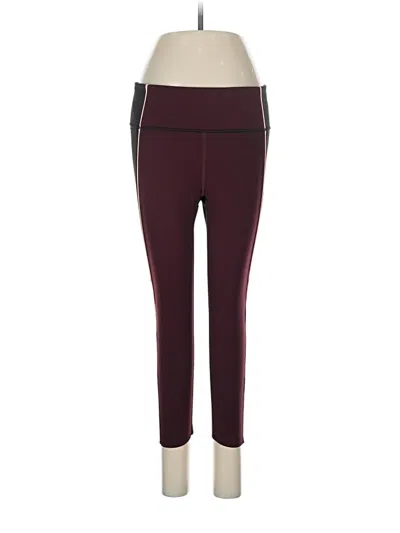 Pre-owned Athleta Active Pants In Burgundy