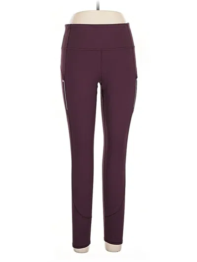 Pre-owned Athleta Active Pants In Burgundy