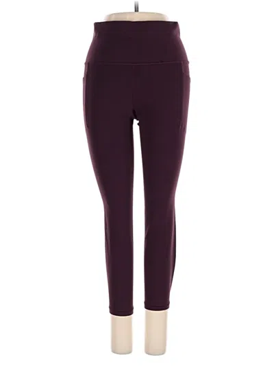 Pre-owned Athleta Active Pants In Burgundy