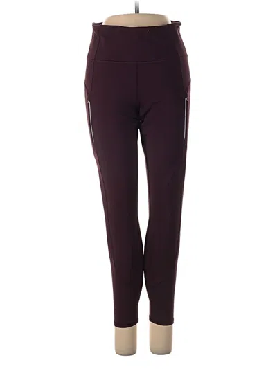 Pre-owned Athleta Active Pants In Burgundy