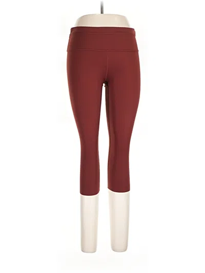 Pre-owned Athleta Active Pants In Burgundy