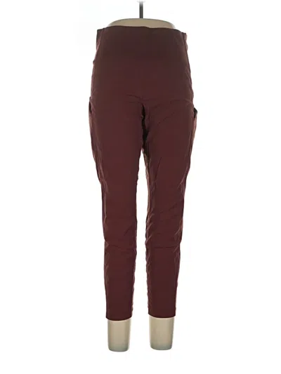 Pre-owned Athleta Active Pants In Burgundy