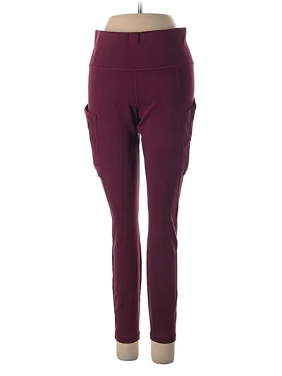 Pre-owned Athleta Active Pants In Burgundy