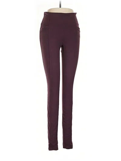 Pre-owned Athleta Active Pants In Burgundy