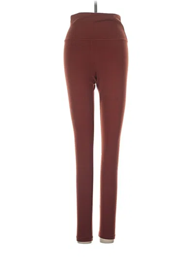 Pre-owned Athleta Active Pants In Burgundy