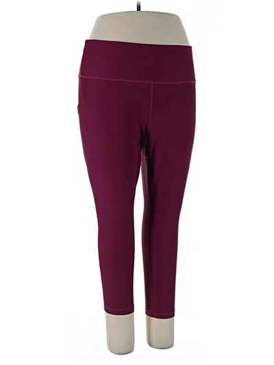 Pre-owned Athleta Active Pants In Burgundy
