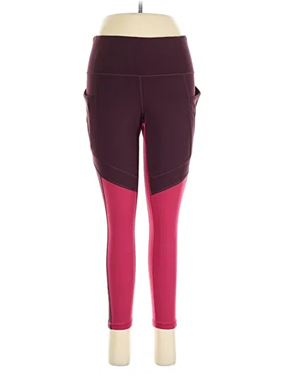 Pre-owned Athleta Active Pants In Burgundy