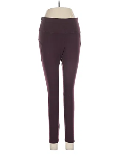 Pre-owned Athleta Active Pants In Burgundy