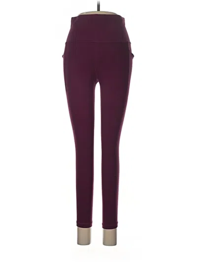 Pre-owned Athleta Active Pants In Burgundy