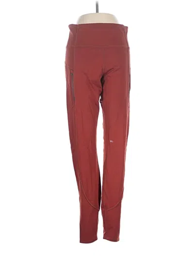 Pre-owned Athleta Active Pants In Burgundy