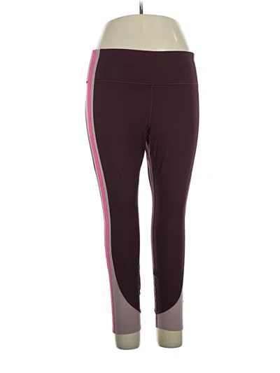 Pre-owned Athleta Active Pants In Burgundy