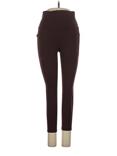 Pre-owned Athleta Active Pants In Burgundy