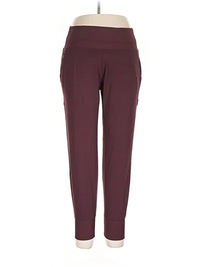 Pre-owned Athleta Active Pants In Burgundy