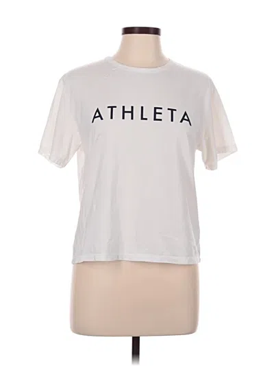 Pre-owned Athleta Active T-shirt In White