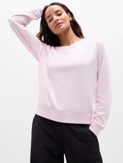Athleta Airy Cotton Terry Crew Sweatshirt In Ballet
