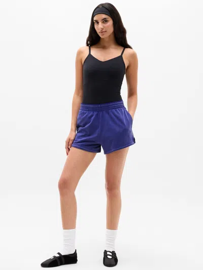 Athleta Airy Cotton Terry Snow Wash Shortie In Blue