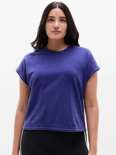 Athleta Airy Cotton Terry Snow Wash Sweatshirt Tee In Mystic