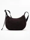 Athleta All About Sherpa Mini Crescent Bag In Brown
