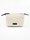 Athleta All About Sherpa Small Cosmetic Pouch In Brown
