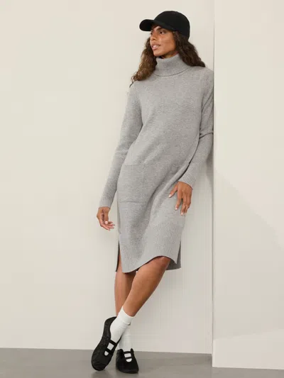 Athleta Alpine Turtleneck Sweater Dress In Grey