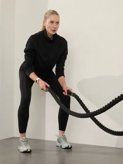 Athleta Altitude Edge Funnel Neck Sweatshirt In Black