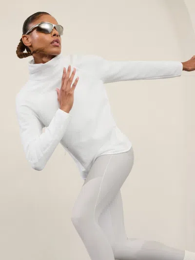 Athleta Altitude Edge Funnel Neck Sweatshirt In Bright White