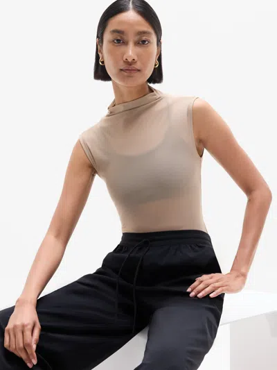 Athleta Apero Mesh Tank In Brownstone Beige