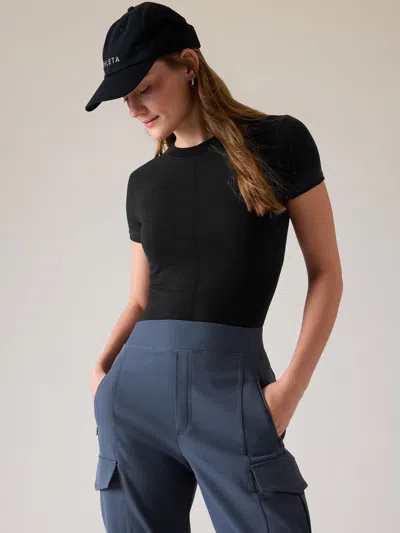 Athleta Ascent Seamless Tee In Black