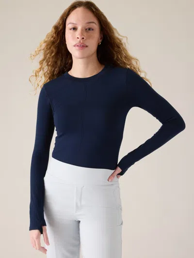 Athleta Ascent Seamless Top In Navy