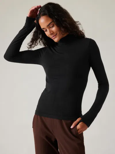 Athleta Ascent Seamless Turtleneck In Black
