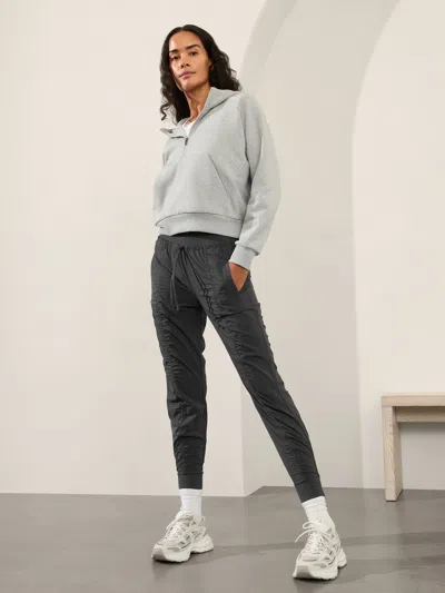 Athleta Attitude Mid Rise Jogger In Black Sand