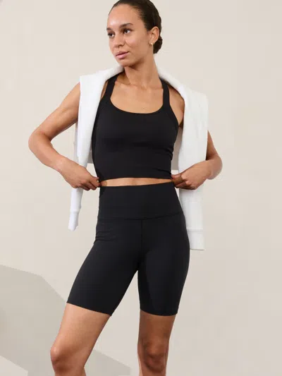 Athleta Aurora Seamless Crop Rib Strappy Tank In Black