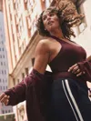 Athleta Bodymove Halter Bodysuit In Burgundy