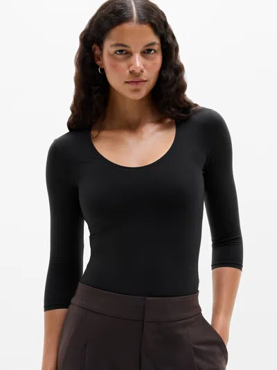 Athleta Bodymove Scoop Midi Sleeve Tee In Black
